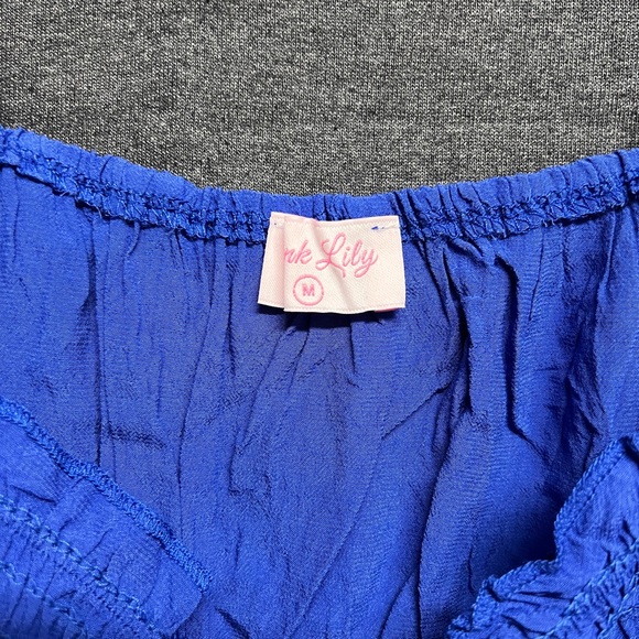 💥3/$15💥NEW - Pink Lily Live Out Your Destiny Smocked Blue Tank - Medium - Picture 4 of 6